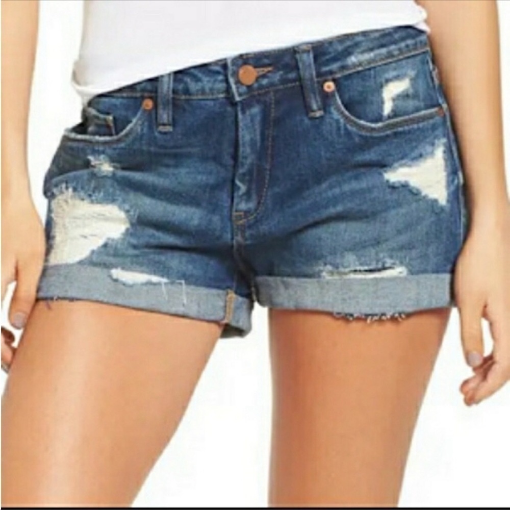 BLANKNYC TOMBOY DISTRESSED DENIM BLUE JEAN SHORTS 26